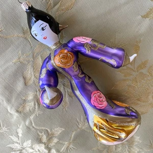 Vintage Christopher Radko japanische Geisha asiatische Porzellanpuppe Glas Weihnachtsschmuck - Bild 1 von 6