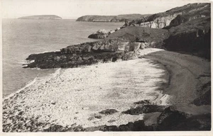 Weißer C = Strand Llangoed Anglesey Wales RP Postkarte RPPC - Bild 1 von 2