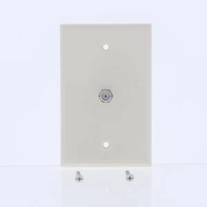 Cooper 2072A Almond 1-Gang Coaxial Video Jack Thermoset Midsize Wallplate Cover - Picture 1 of 6