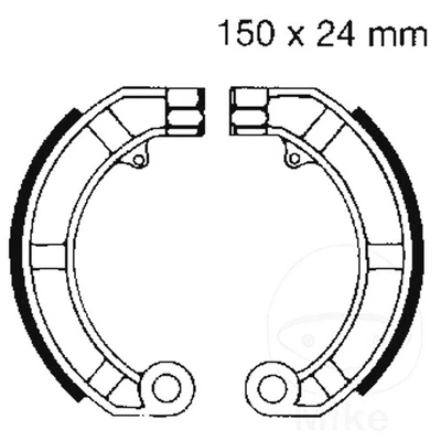 EBC Brake Shoes No Springs front 1 Set V903 For Vespa P 200 E 1977-1982 - Imagem 1 de 4