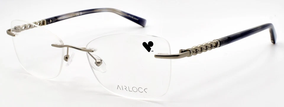 Armações de óculos femininas Airlock Charmed 201 040 sem aro 51-18-140 prata fosca - Imagem 1 de 3