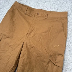 Nike Skate Pants Mens 38x30 (40x29) Cargo Khaki Loose Fit Ripstop Baggy Skater - Picture 1 of 10