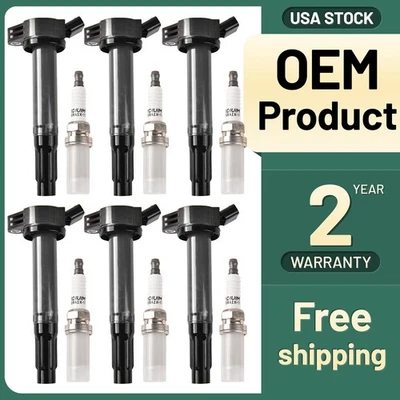 6 For 2007-2018 Lexus ES350 3.5L V6 Ignition Coils & Spark Plugs - Image 1 of 4