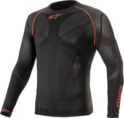 Alpinestars 2025 Ride Tech Top Long Sleeve Summer Base Layer Black Red  MX Quad - Image 1 of 2