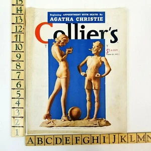 August 28 1937 Collier's Magazine Man Woman Beach Picture Cover Only Print Ad - Picture 1 of 4
