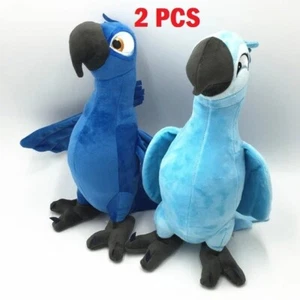 2PCS Blue Parrot Plush Toy 30CM Blu Jewel Bird Doll Birthday Gift Kids - Picture 1 of 7