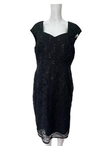 Vestido PAVO REAL Talla Grande 16 Negro Noche Midi Cremallera Mujer NUEVO EU44 PRECIO DE VENTA SUGERIDO POR EL FABRICANTE £25 - Imagen 1 de 11