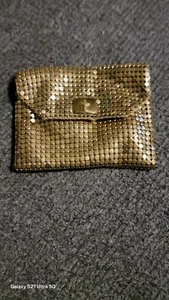 Vintage Whiting and Davis Gold Tone  Rosary / Coin Mesh Bag Case Purse  - Picture 1 of 6
