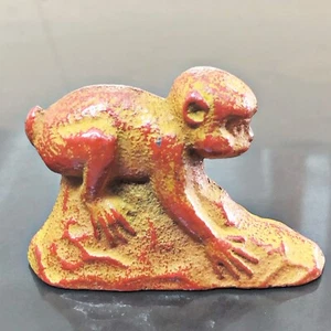 Japanese Paperweight  Zodiac Monkey Vtg Bunchin Cast Iron Calligraphy Tool M2 - Picture 1 of 10