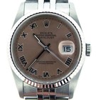 Rolex Datejust Mens Stainless Steel & 18k White Gold Jubilee Salmon Roman 16234