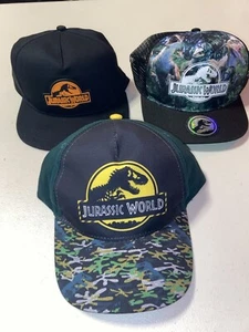3 NEW jurassic park KIDS hats caps adjustable T-Rex dinosaurs SnapBack - Picture 1 of 7