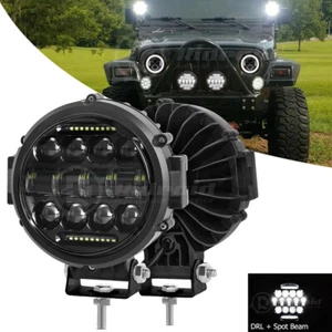 7" inch Round LED Light Pod Bar Spot Flood Beam Driving Lamps SUV Offroad Truck - Picture 1 of 15