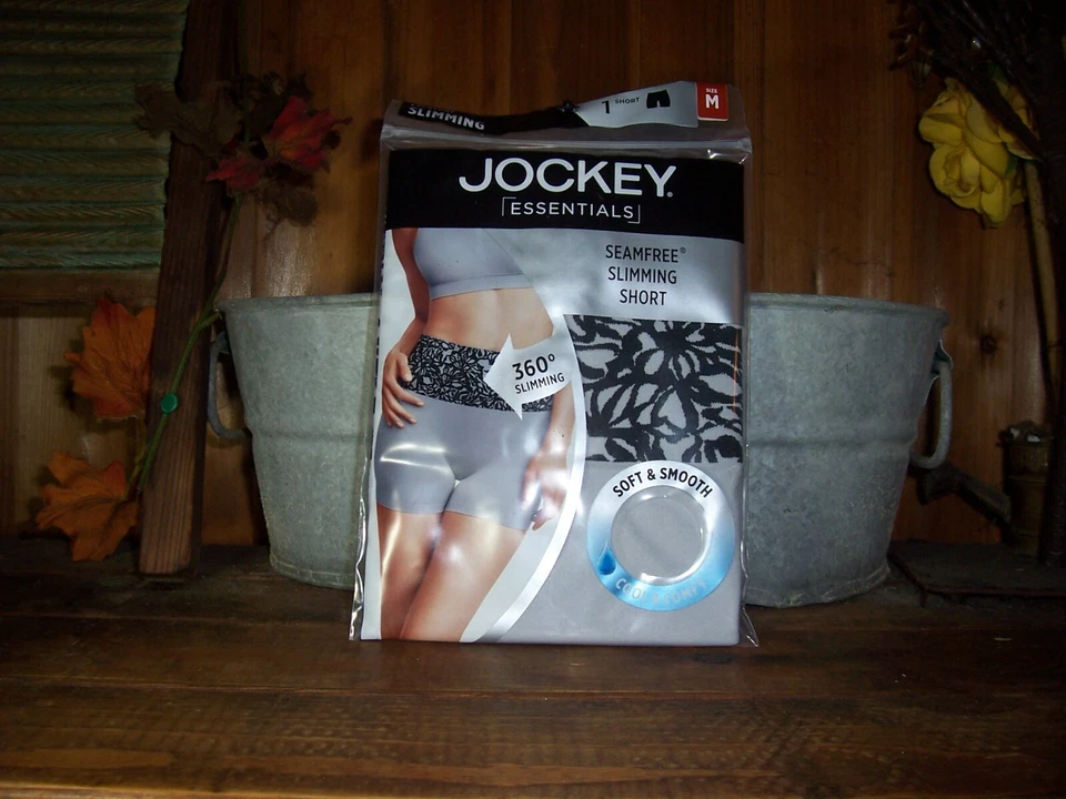 Womens Silver Gray Jockey Seamfree Slimming Slip Short Panty Size Medium