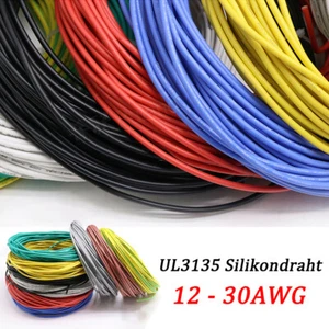 Silikonkabel Silikonlitze Farbe Hochflex Draht 10/12/14/16/18/20/22/24/26/30 AWG - Picture 1 of 8