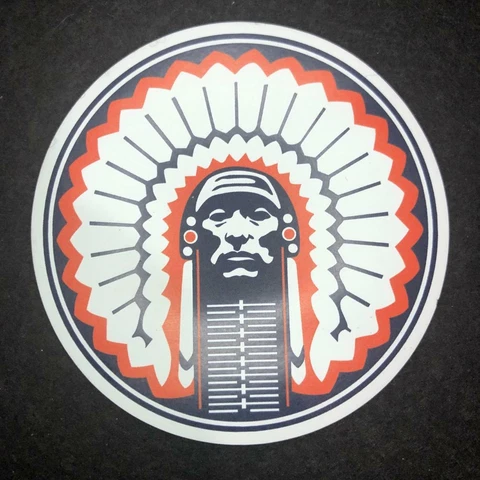Fighting Illini Chief Illiniwek Magnet 3" x 3" - White Cover