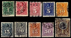 1878-99 CHILE #25-32 Y 34-36 CONJUNTO CORTO COLUMBUS - USADO - FINO+ - $36.15 (E#2310) - Imagen 1 de 1