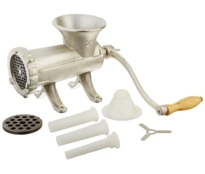 WESTON #22 ЛУЖЕНАЯ РУЧНАЯ МЯСОРУБКА И НАЧИНКА ДЛЯ КОЛБАСЫ с аксессуарами НОВАЯ - Изображение 1 из 4