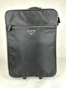 Authentic Prada Black Nylon Rolling Suitcase Wheeled Travel Bag Trolley - Picture 1 of 17