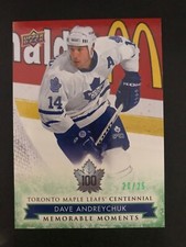2017 UD Toronto Maple Leaf Centennial #193 DAVE ANDREYCHUK HOF GREEN /25