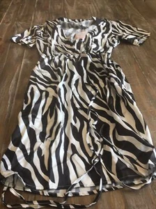 Miss Guided Petite Zebra Ruched Side Mini Dress Size US 2 - Picture 1 of 2