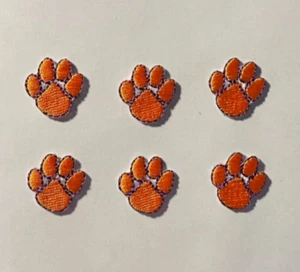 Clemson Tigers Paw patches NCAA Embroidered Iron Or Sew On Patch lot of 6 pcs - Picture 1 of 4