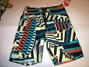 New Volcom  18 youth boys board shorts swim suit  VZS 2 way stretch WILD - Picture 1 of 4