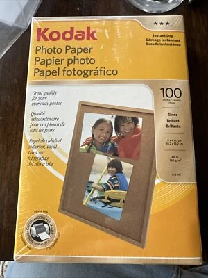 Kodak Photo Paper 4"X6" Gloss - 100 Sheets--NEW, SEALED - Image 1 of 3