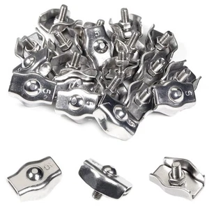 Yinpecly 20 Pcs M5 Single Wire Rope Clip, Stainless Steel M5, Bolt - Picture 1 of 8