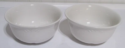 Pfaltzgraff   Filigree  White  6" X 3"  Deep Cereal Bowls  Set of 2 - Image 1 of 4
