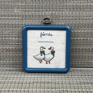 Vintage Goose “friends” Small Cross Stitch - Picture 1 of 4
