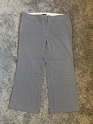 Pantalones Lands’ End para mujer a rayas de pierna ancha talla 18W blanco marino Foto 1 de 4