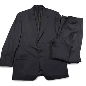 Canali Super 120's Wool Black Stripe Suit Mens 44R Jacket 34 x 31 Pants Italy - Picture 1 of 19