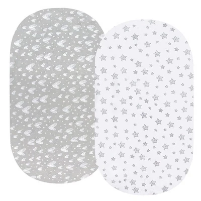 Spannbettlaken aus 100  Jersey-Strick-Baumwolle 67 x 30 cm für Babykörbchen, ... - Bild 1 von 4