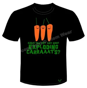 Bottom tee t shirt t-shirt Exploding Carrots Rik Mayal organic fair trade cotton - Picture 1 of 9