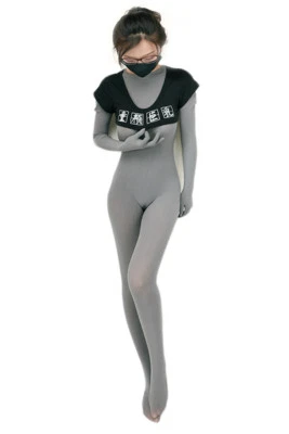 Women Men Sexy 180D Seamless Velvet Full Bodystocking Bodysuit Catsuit w/ Gloves - Image 1 of 4