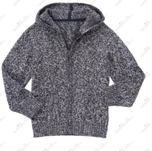 Gymboree Boys sz 7-8 "Woodland Party" Blue Marled Sweater Zip Hoodie NWT - Picture 1 of 3