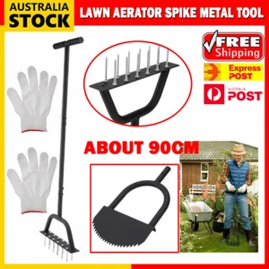 12 Spike Lawn Aerator, Manual Aerator for Compacted Soils and Lawns with shovel - Picture 1 of 19