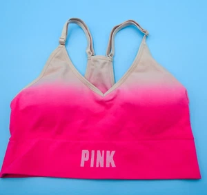 Victorias Secret Small Sports Bra Seamless Lightly Lined Pink Straps Padded New - Picture 1 of 8