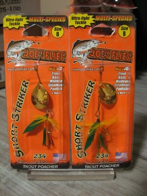 2 Joe's Flies Talla 8 En Línea SpinnerBaits Striker Corto/Cazador Furtivo de Truchas 234-8 Foto 1 de 4