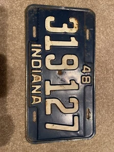 NICE 1948 Indiana License Plate Tag 319 127 - Picture 1 of 2