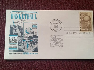 1961 Basketball Hall of Fame Stamp  Envelope First Day of Issue FDC◾Unsigned! - Image 1 of 4