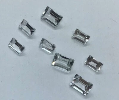 Baguette corte topacio blanco facetado natural AAA piedras preciosas sueltas para hacer joyas Foto 1 de 4