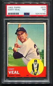 1963 Topps Baseball #573 COOT VEAL Detroit Tigers PSA 7 NM