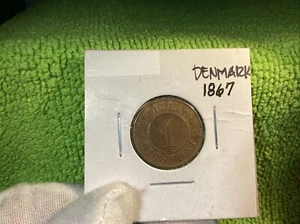 1867 DENMARK 1 SKILLING FREE SHIPPING - Picture 1 of 6