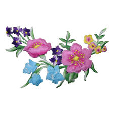 Flower Applique Patch - Arrangement, Blooms Badge 5" (Iron on)