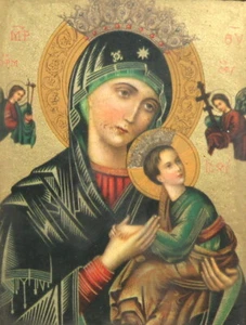 Orthodox vintage icon print Virgin Mary Jesus Christ - Picture 1 of 9