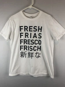 CAMISETA FRESCA FRIAS FRESCO FRISCH #THATFRESHLIFE PARA HOMBRE BLANCA/NEGRA ALGODÓN LRG - Imagen 1 de 4