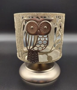 Bath & Body Works Pedestal 14.5 oz Candle Sleeve Holder glitter Owl - Picture 1 of 9