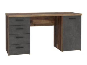 Schreibtisch Tisch Computertisch 145x60 4 Schubkästen MIGEL Dekor Beton Old Wood - Bild 1 von 7