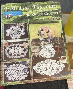 Vtg Rare Annie Potter Presents IRISH LACE PLACEMATS in Quick Crochet 2001 bklt - Foto 1 di 7
